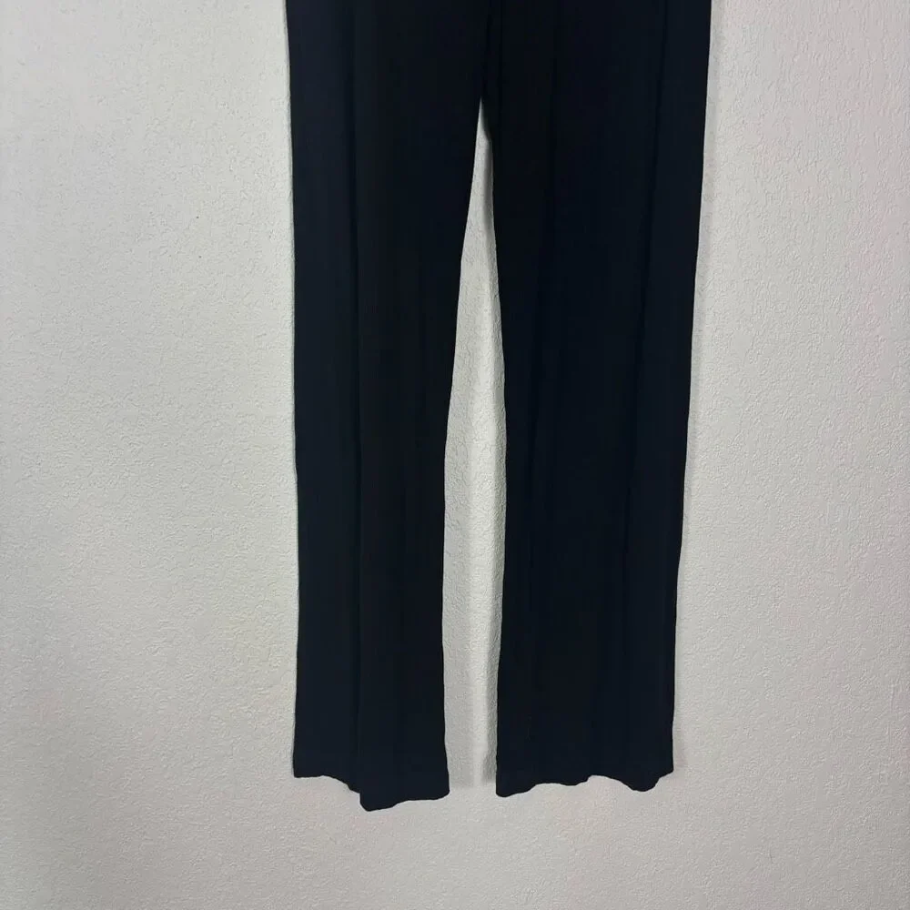 Skims Black Ribbed Loose Flare Pants Women's‎ Size XS